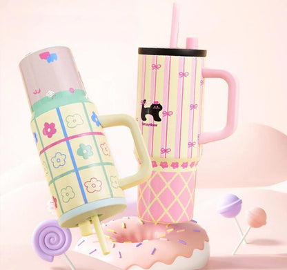 Maxbell Tumbler With Handle Reusable And Straw