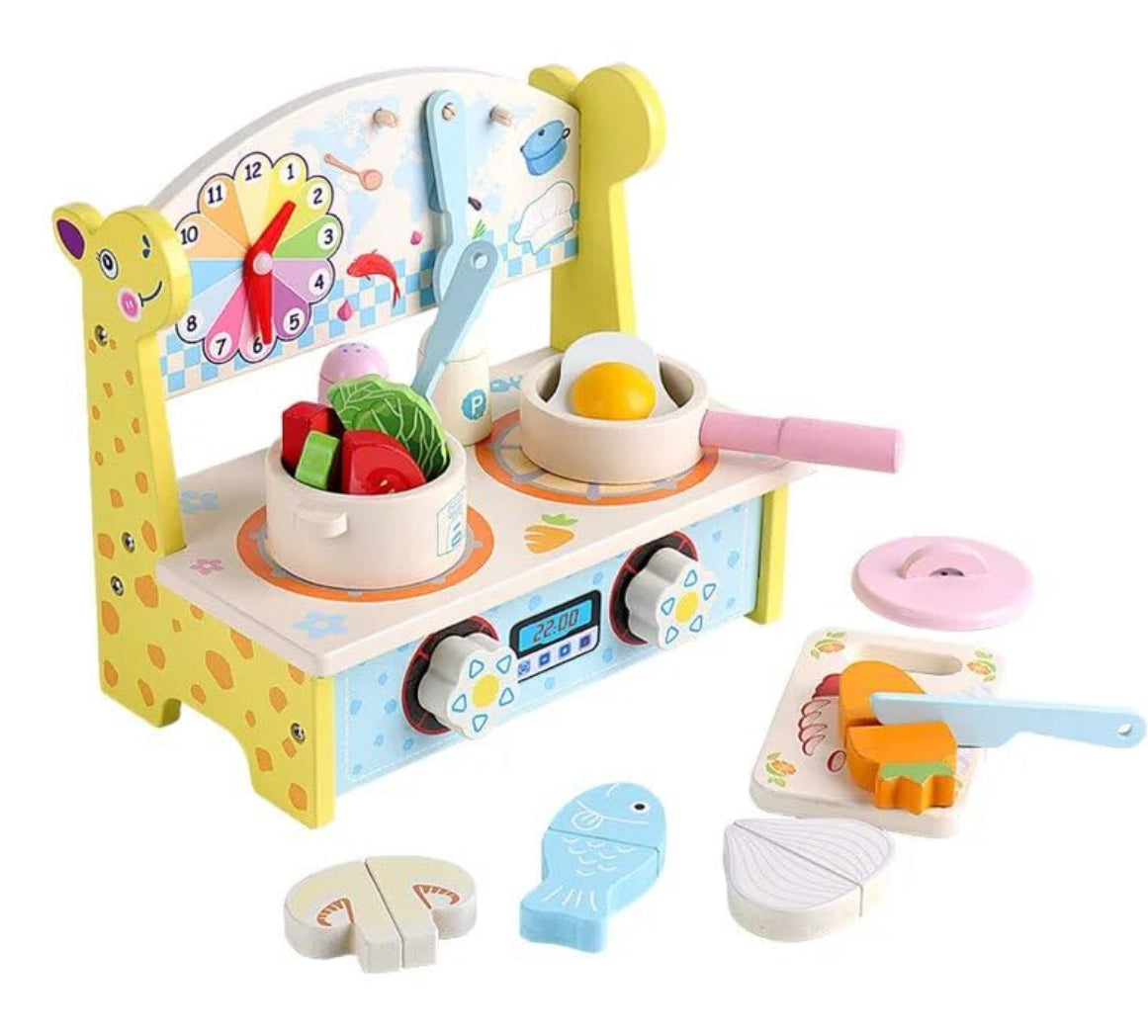 Wooden Play Kitchen Set for Kids