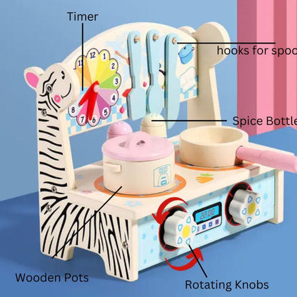 Wooden Play Kitchen Set for Kids