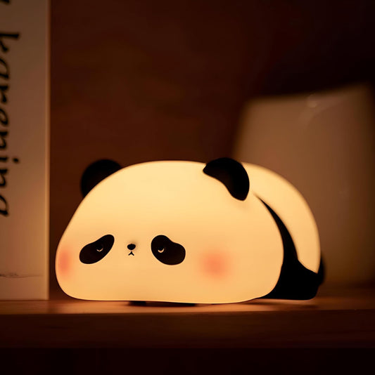Spot Hunt Panda Night Light - Soft Silicone Color-Changing LED Touch Lamp with Timer for Bedroom & Office