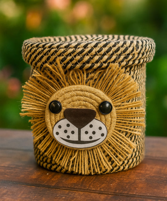 Jute Lion Shaped Basket