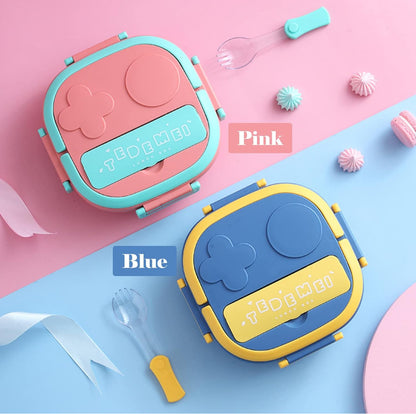 Stainless Steel Square Shape Insulated Lunch/Tiffin Box with Spoon for Kids