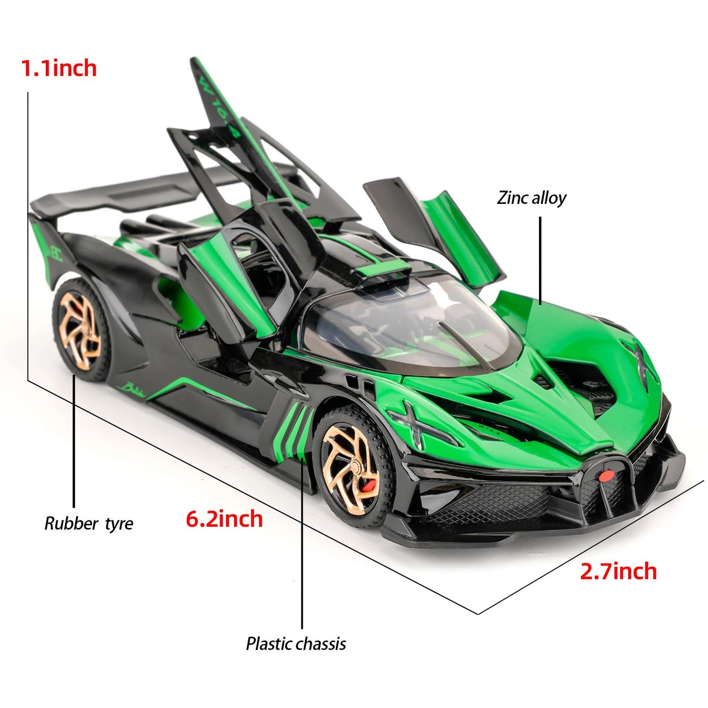 LJX Model 1:32 Die-Cast Sports Car - Green & Black Edition