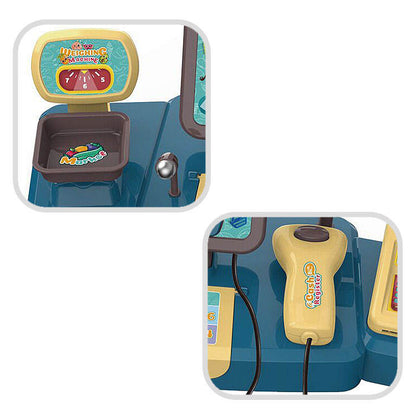 Kids Toys Cash Counter Hamburger Set Educational Pretend Play Toy Cash Register With Calculator,Light,Sound