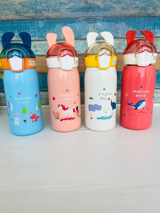 Spot hunt Insulated Stainless Steel Bottle – Hot & Cold Water Bottle for Kids Boys Girls, Double Walled Vacuum Insulated Stainless Steel Bottle, Thermos Flask with Sipper
