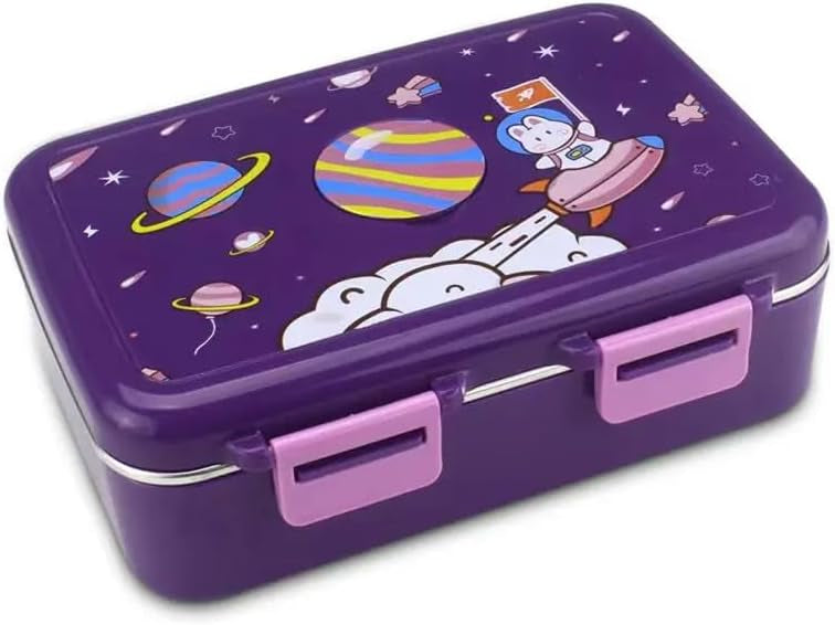 Spot Hunt Thermal Insulated Lunch Box Leak Proof Tiffin Box 3 Compartment 304 Stainless Steel Lunch Box with Removable Inner Plate Reusable Food Containers Kids