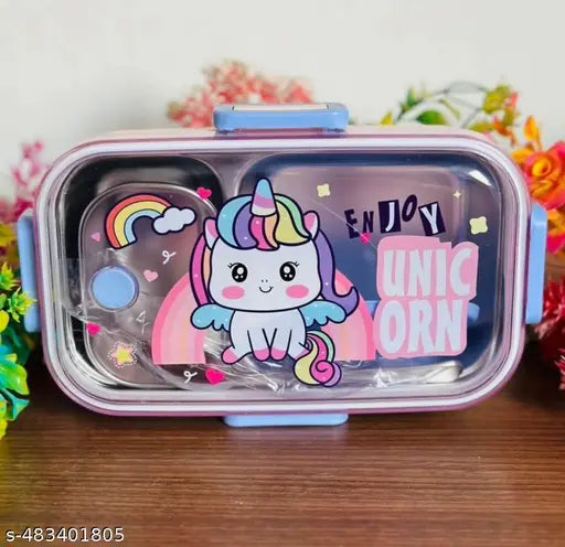 Spot hunt 710 ML Leak Proof Stainless Steel Lunch Box 2 Compartment Tiffin Box Adult Office Worker School Lunch Box