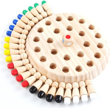 Wooden Memory Chess Color Matching Game Multi Player Family Board Games for Kids