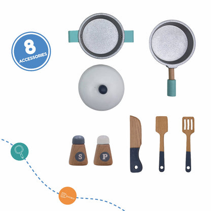 Wooden kitchen pretend play toy