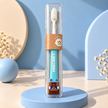 Cute Cartoon Toothbrush with Travel Case – Soft Bristles & Portable Design