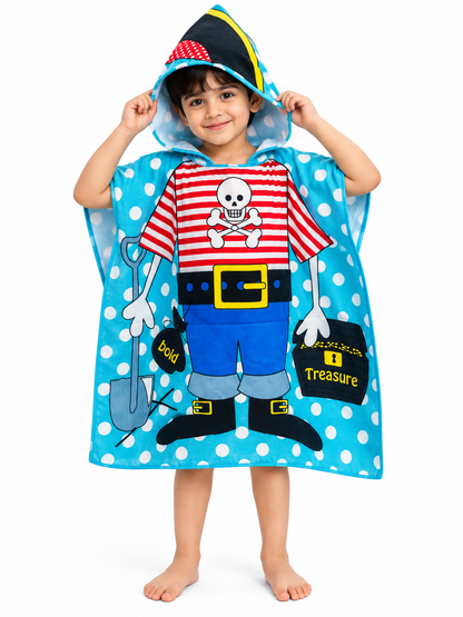 Kids’ Hooded Beach Poncho Towel – Cute Cartoon Prints | Multiple Designs