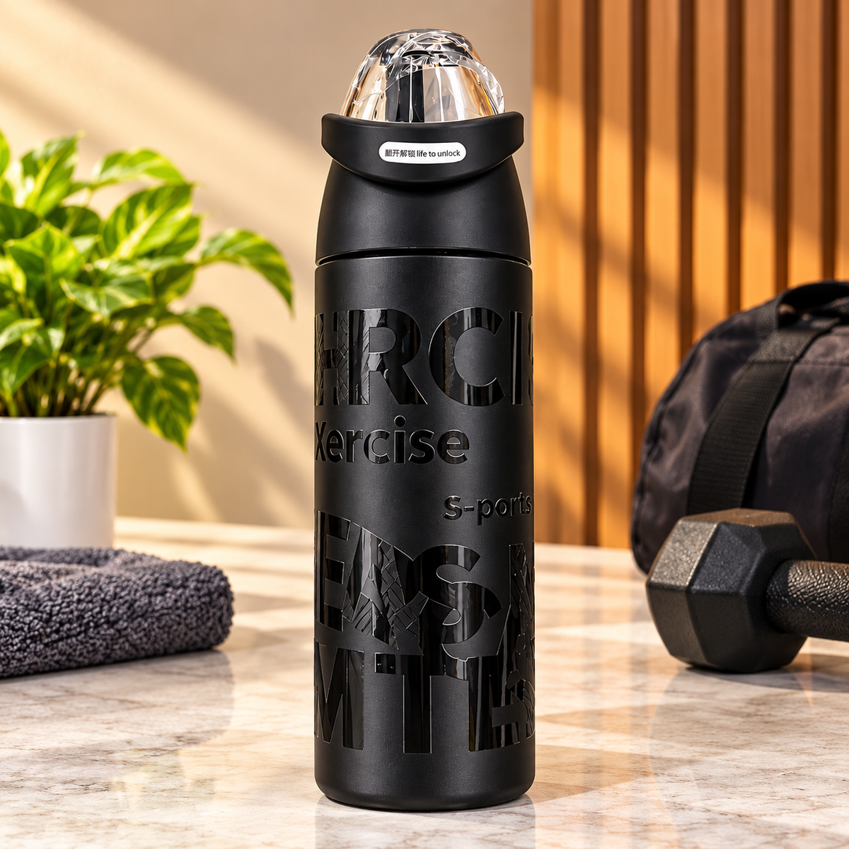 Sports Sipper Bottle with Flip Straw Lid | Stylish Reusable Water Bottle