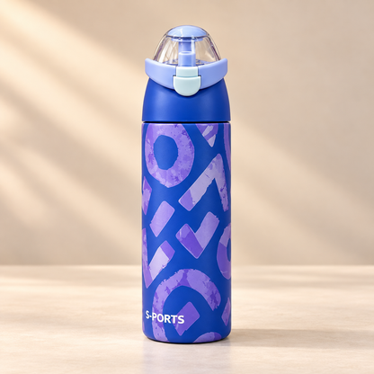 Sports Sipper Bottle with Flip Straw Lid | Stylish Reusable Water Bottle