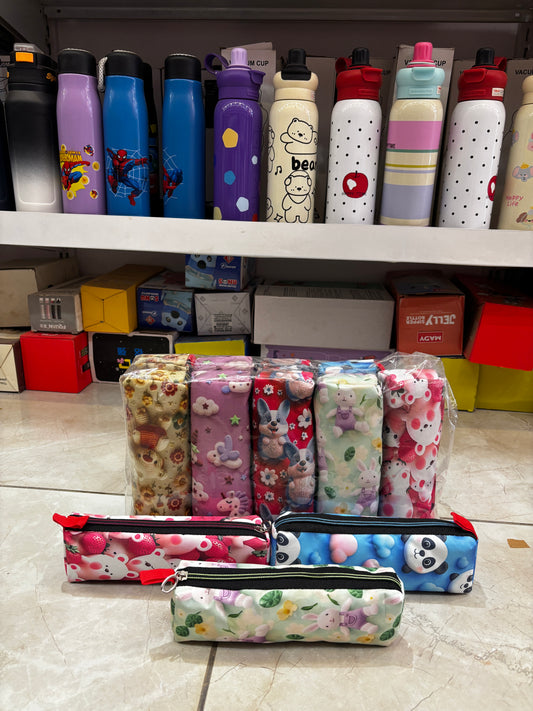 Set of 6 Cute Printed Pencil Pouch | Kids’ Zipper Pouches