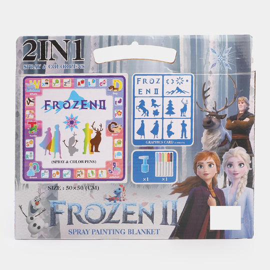 2-in-1 Frozen Spray Painting & Coloring Blanket for Kids – Washable & Reusable Art Activity Set