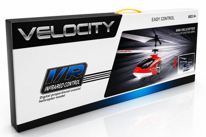 New Remote-Control Velocity Flying Blue and White Helicopter Box
