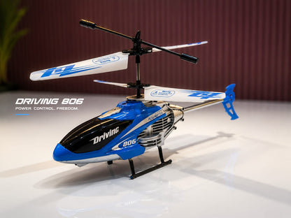 New Remote-Control Velocity Flying Blue and White Helicopter with Unbreakable Blades