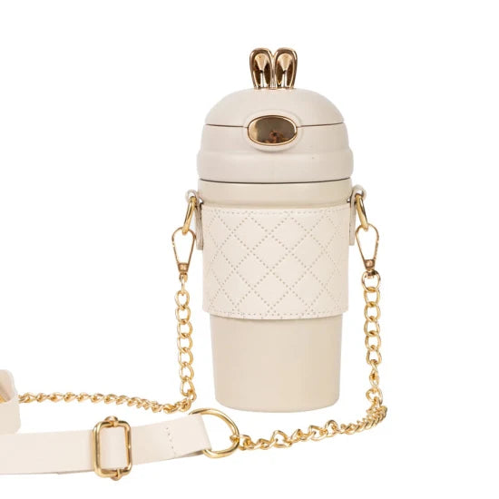 Stainless Steel Insulated Water Bottle Bouncing Straw Cup Can Crossbody Children′s Cup Portable Water Cup