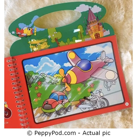 Vehicles Magic Water Book – Doodling and Coloring Fun