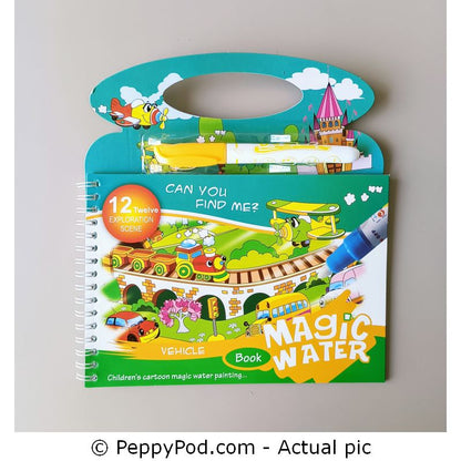 Vehicles Magic Water Book – Doodling and Coloring Fun