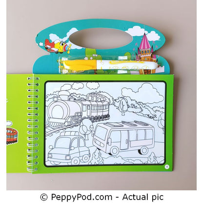 Vehicles Magic Water Book – Doodling and Coloring Fun