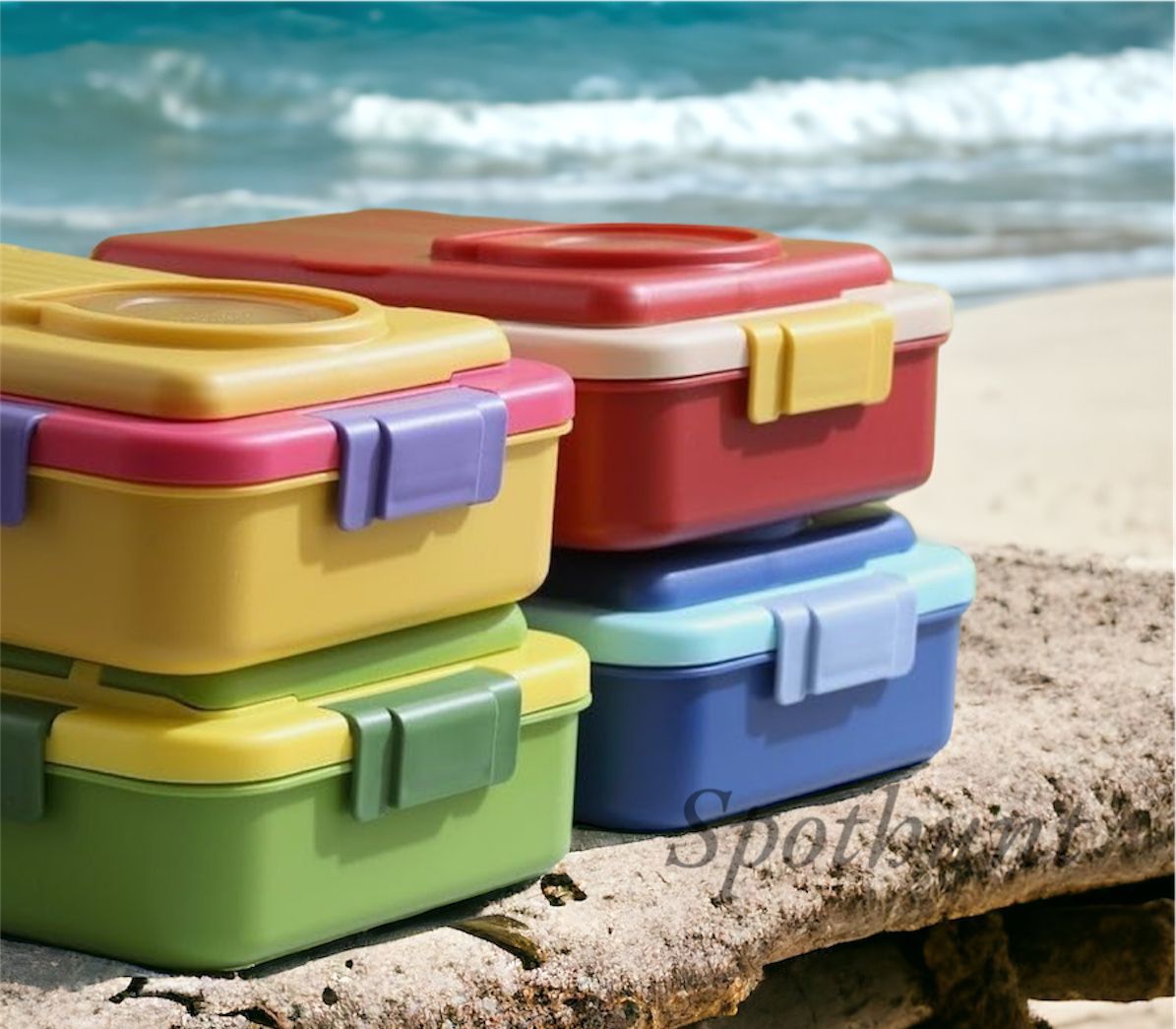 Spothunt stainless steel Lunch Box 1100 ML + 150 ML Stainless Steel Leak Proof 8 Compartment Lunch Box for Kids & Adults Stainless Steel Bento Box Lunch Box (Large Size)