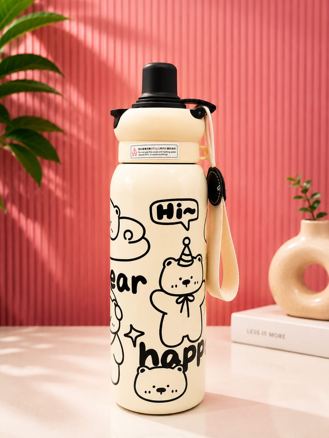 Kids Stainless Steel Insulated Water Bottle 620ml | Leakproof Vacuum Flask | BPA-Free Hot & Cold Bottle with Straw & Carry Strap | School, Travel & Outdoor