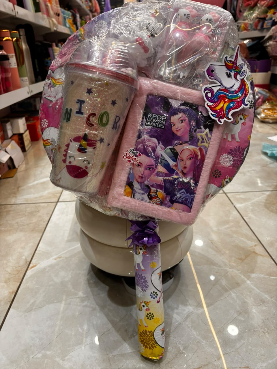 Unicorn Gift Hamper Bouquet for Girls – Tumbler, K-Pop Diary & Hello Kitty Set