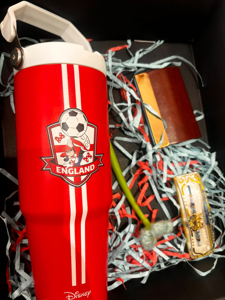 Football Theme Rakhi Hamper for Boys – Water Bottle, Wallet, Flower Pen & Rakhi Gift Set