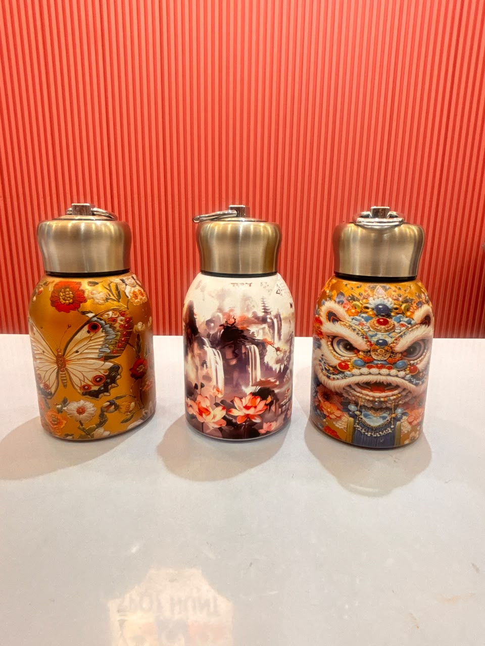 Premium Printed Stainless Steel Water Bottle with Handle