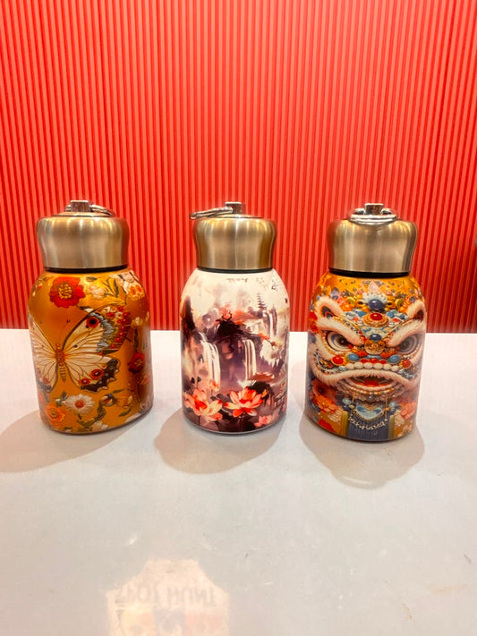 Premium Printed Stainless Steel Water Bottle with Handle