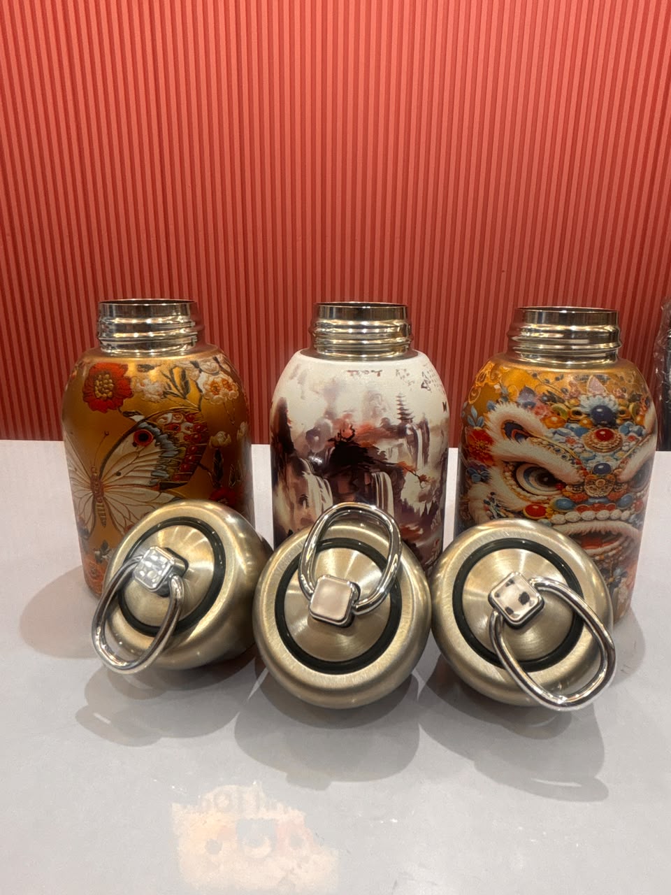 Premium Printed Stainless Steel Water Bottle with Handle
