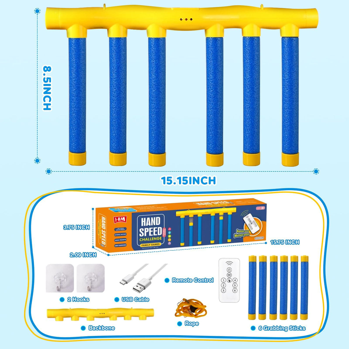 Training Catching Sticks Game: Hand Speed Challenge Reaction Game Multifunctional