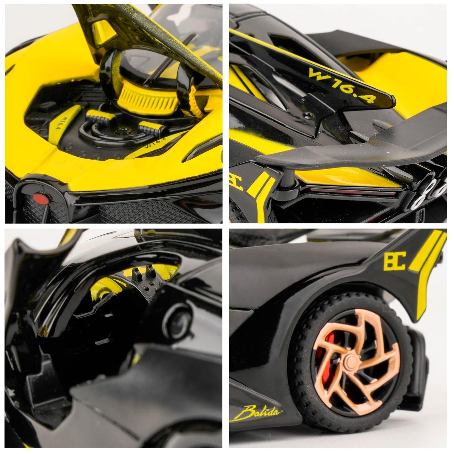 LJX Model 1:32 Die-Cast Sports Car - Black & Yellow Edition