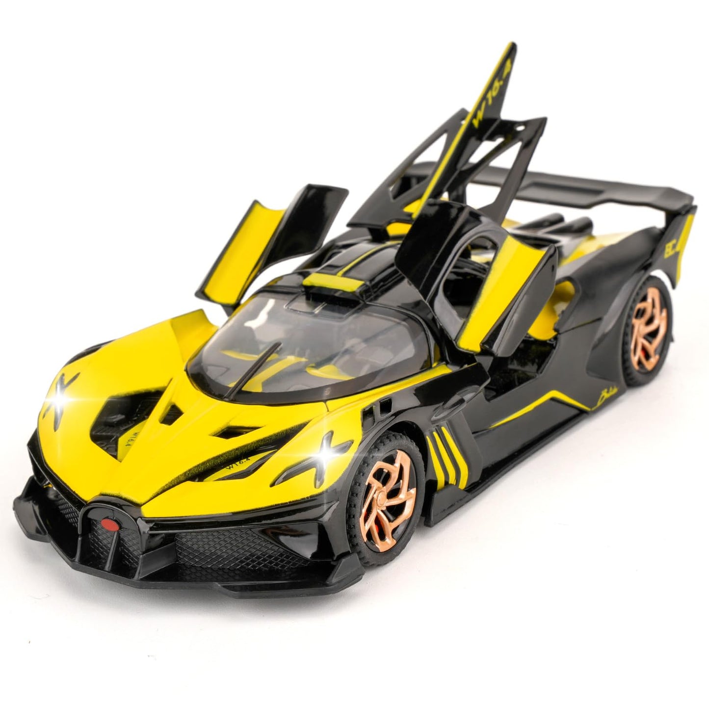 LJX Model 1:32 Die-Cast Sports Car - Black & Yellow Edition