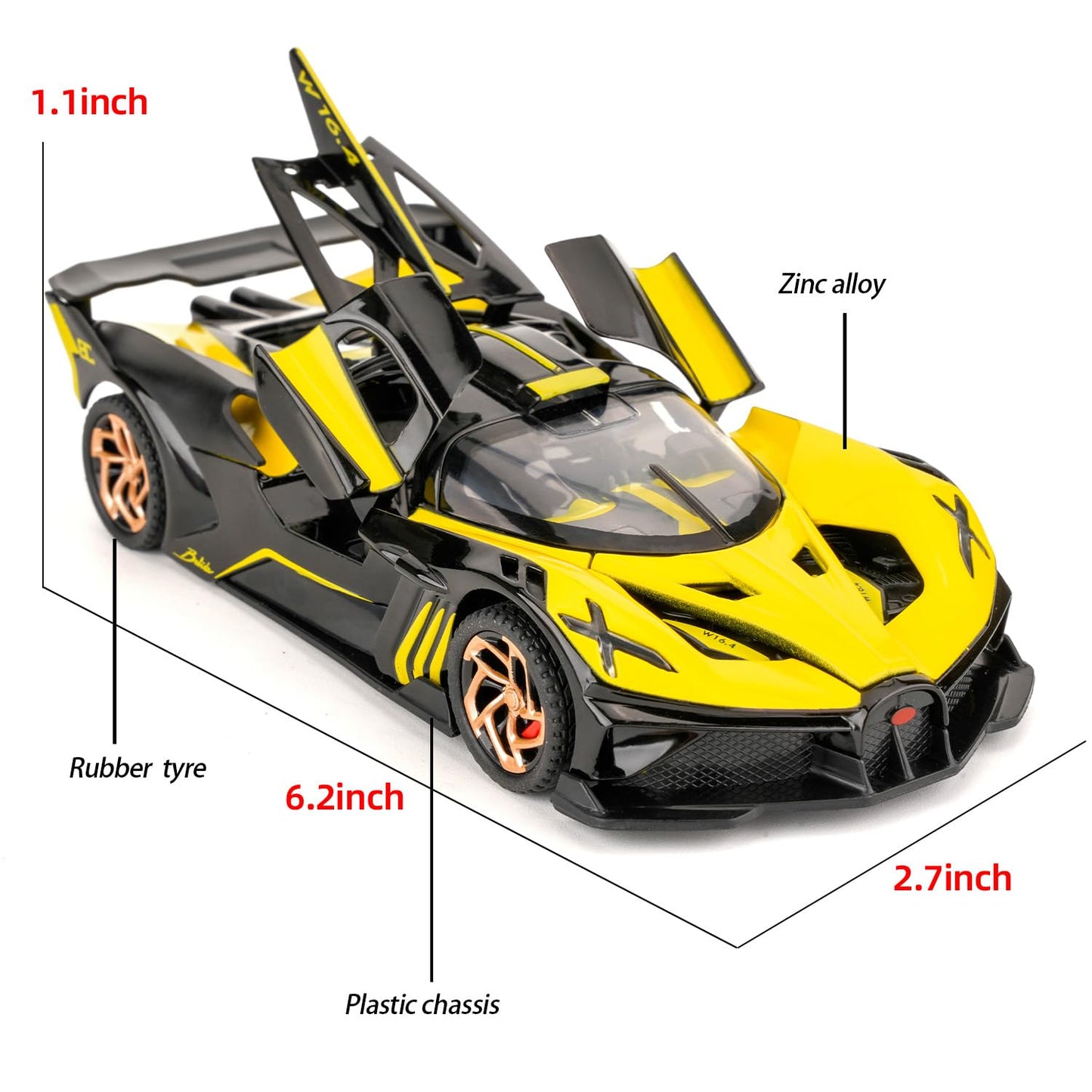 LJX Model 1:32 Die-Cast Sports Car - Black & Yellow Edition