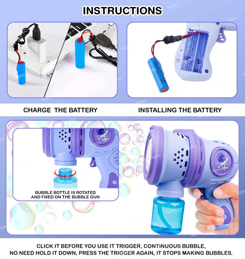 Bubble Gun for Kids Bubble Soluction Machine Automatic Space Bubble Blower Gun Toy Bubble Maker