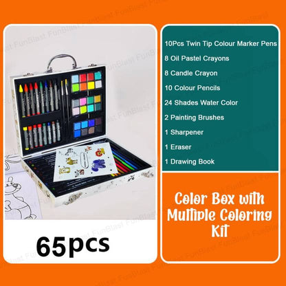 Color Box with Multiple Coloring Kit with wooden Storage Art Set