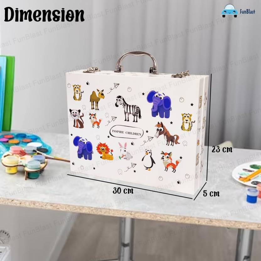 Color Box with Multiple Coloring Kit with wooden Storage Art Set