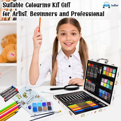 Color Box with Multiple Coloring Kit with wooden Storage Art Set
