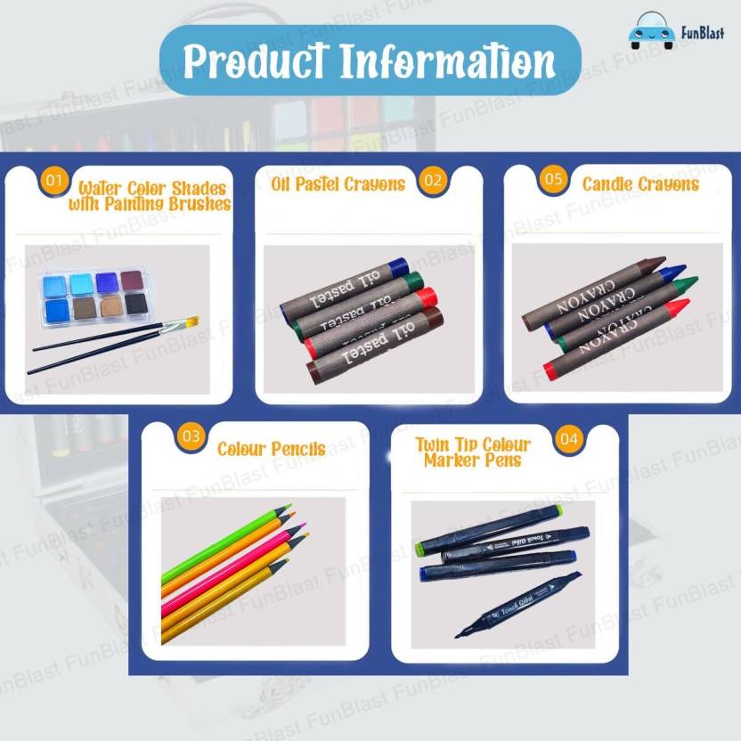 Color Box with Multiple Coloring Kit with wooden Storage Art Set