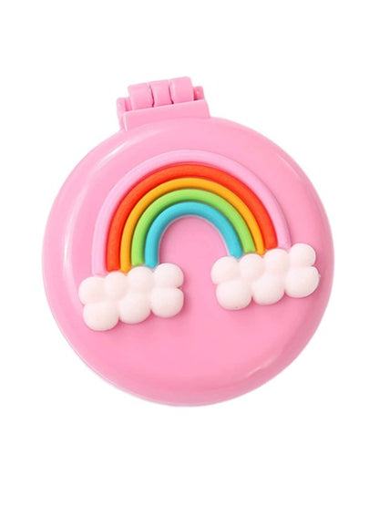Mini Folding Hair Comb With Makeup Mirror