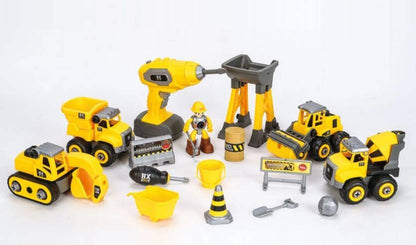Construction DIY Assembly Toy Disassembling Trucks Play Set Unbreakable Vehicle