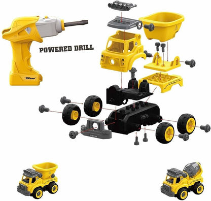 Construction DIY Assembly Toy Disassembling Trucks Play Set Unbreakable Vehicle