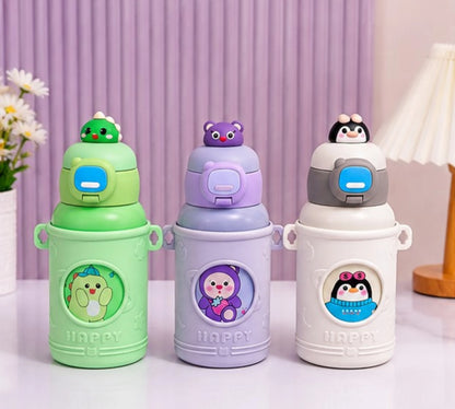 Cartoon Kids Straw Water Bottle