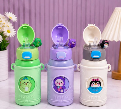 Cartoon Kids Straw Water Bottle