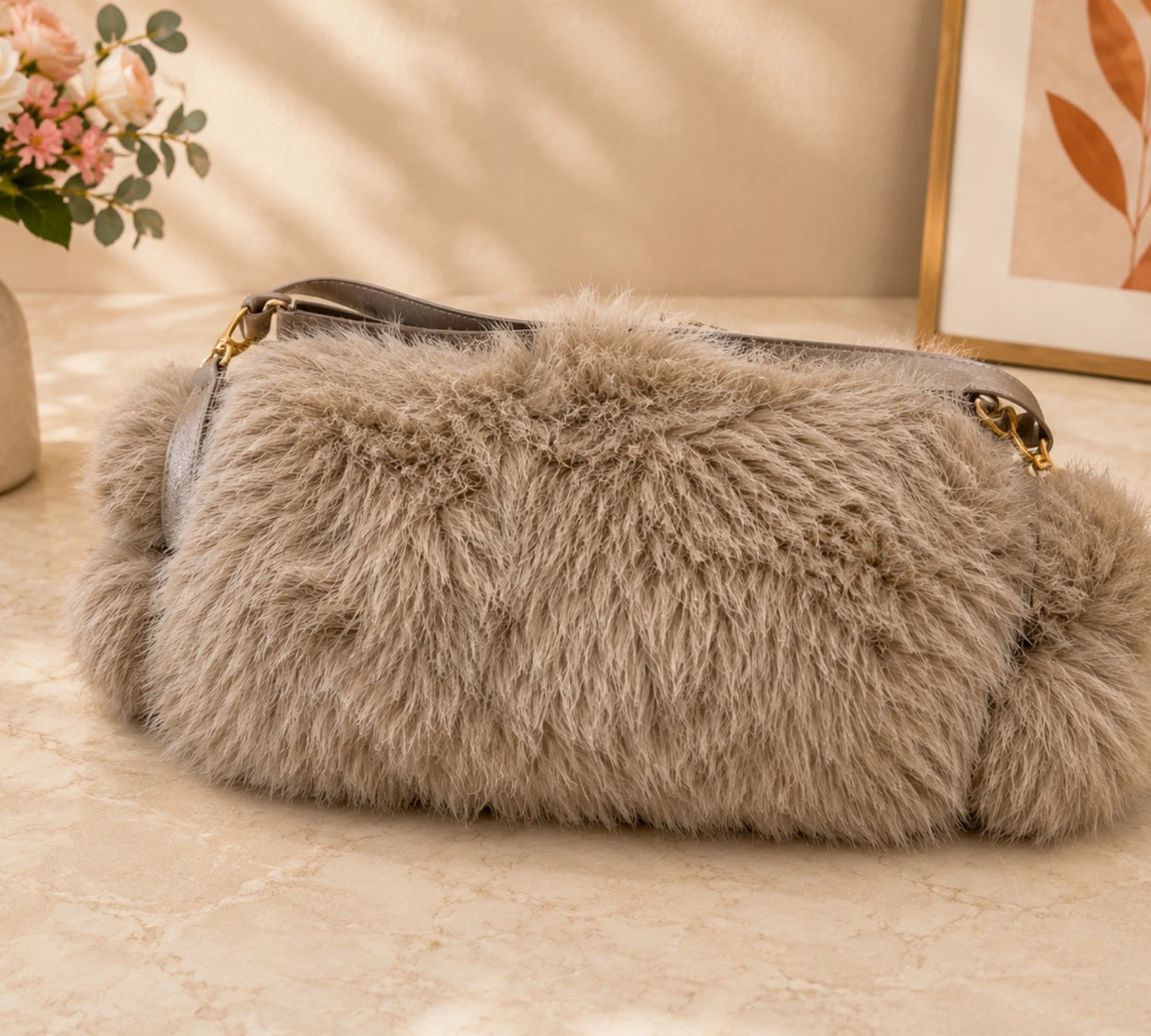 Cute Plush Cat Shoulder Bag for Girls | Soft Crossbody Handbag