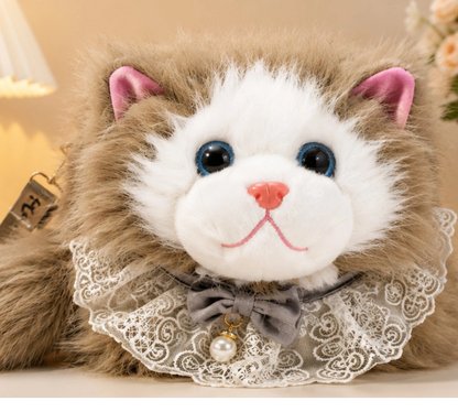 Cute Plush Cat Shoulder Bag for Girls | Soft Crossbody Handbag