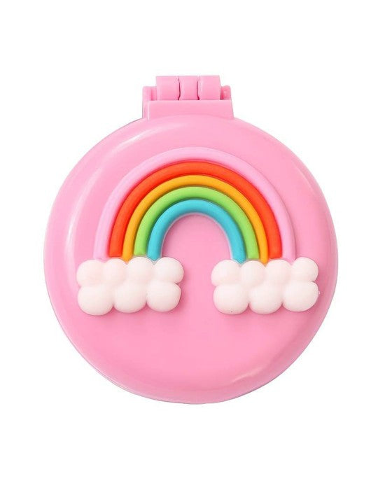 Mini Folding Hair Comb With Makeup Mirror