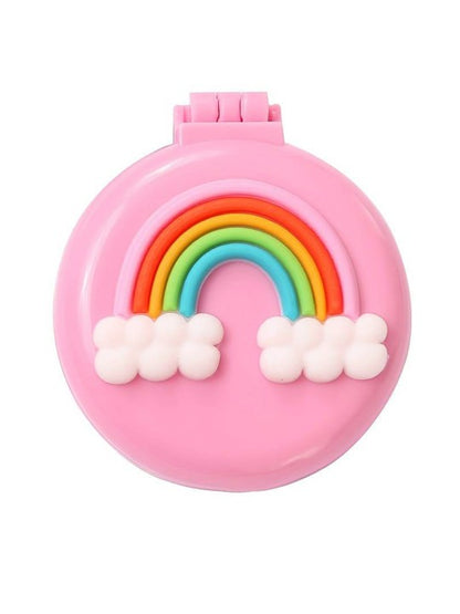 Mini Folding Hair Comb With Makeup Mirror